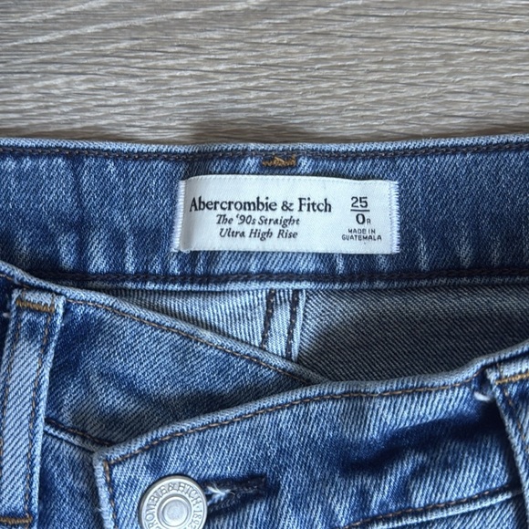 Abercrombie & Fitch 90s Straight Ultra High Rise Criss Cross Jeans 25 - Picture 6 of 11